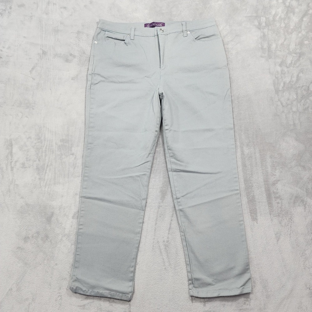 Gloria Vanderbilt Jeans Womens 16 SHORT Gray High Rise Amanda Straight Stretch
